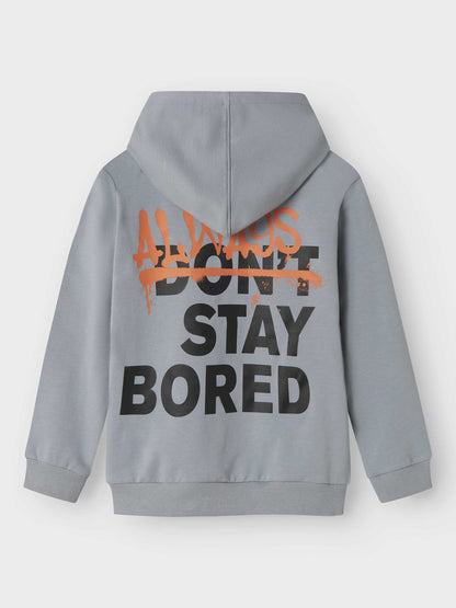 FELPA SAFE CON CAPPUCCIO NAME IT DA RAGAZZO GRIGIO