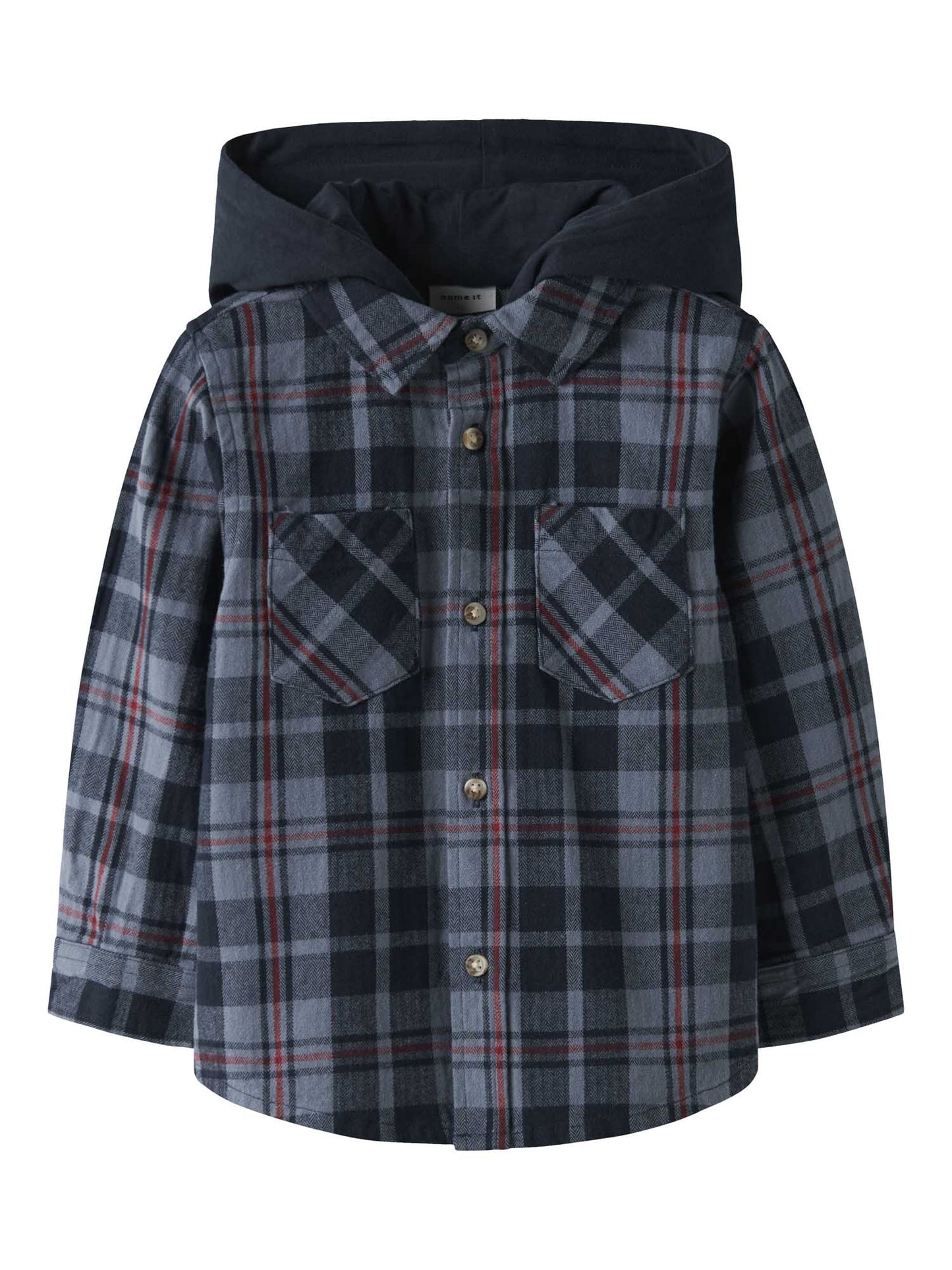 GIACCA OVERSHIRT RUSSEL CON CAPPUCCIO NAME IT DA BAMBINO BLU