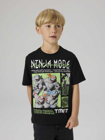 T-shirt nera Name It con stampa Teenage Mutant Ninja Turtles unisex bambino