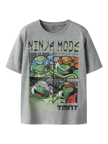 T-shirt unisex bambino Name It con stampa Ninja Turtles grigia
