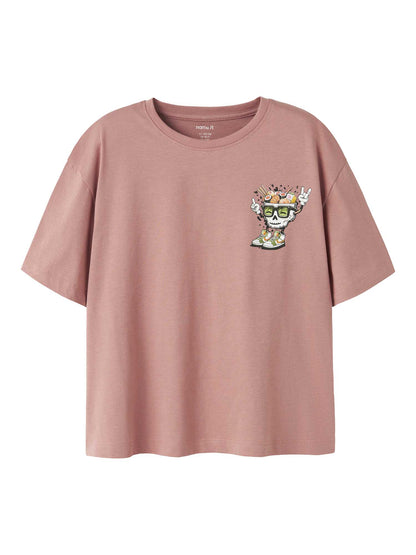 T-shirt rosa a maniche corte Name It unisex per bambino