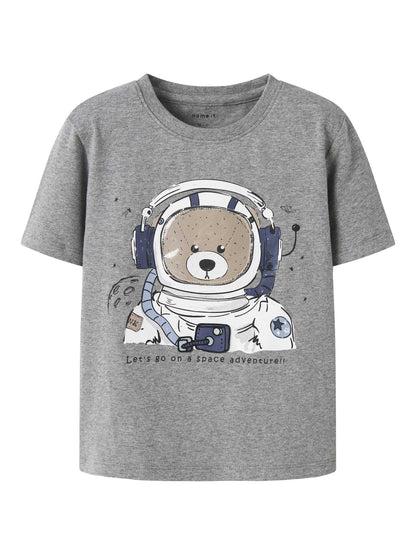 T-shirt grigia da bambino/a Name It in cotone morbido
