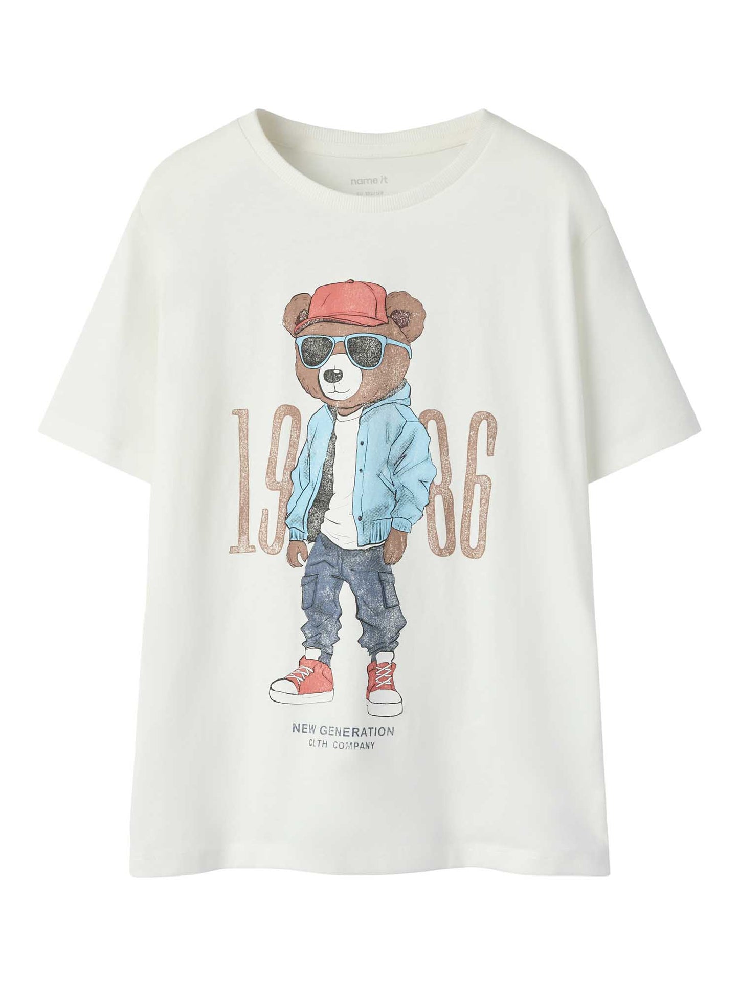 T-shirt Name It Cloud in cotone panna per bambino e bambina