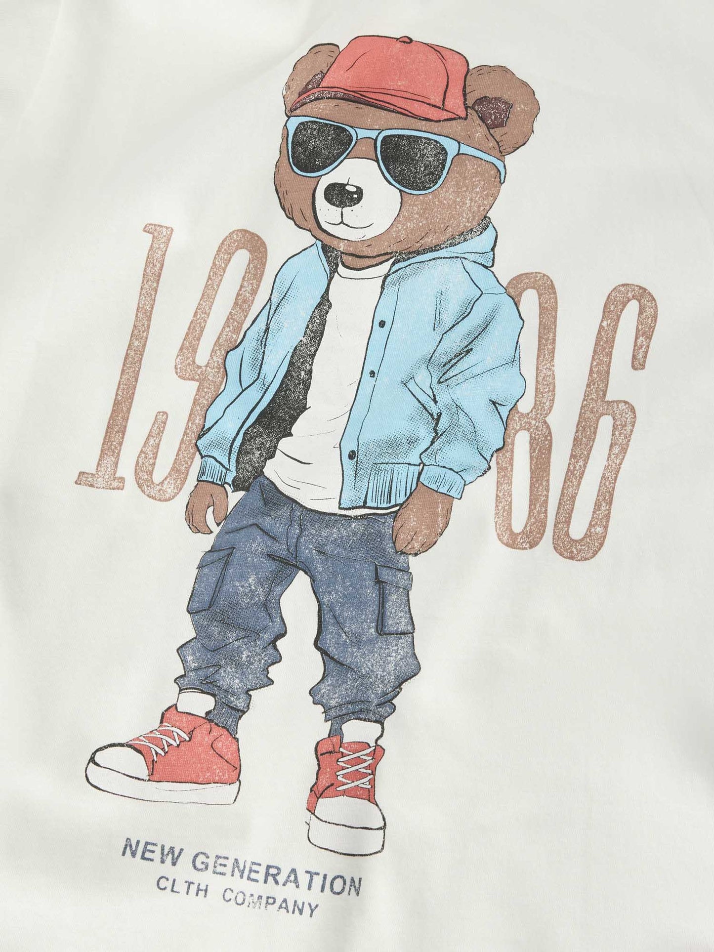 T-shirt Name It Cloud in cotone panna per bambino e bambina