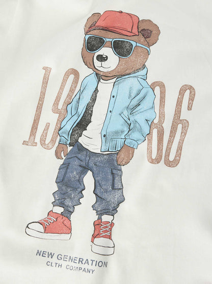 T-shirt Name It Cloud in cotone panna per bambino e bambina