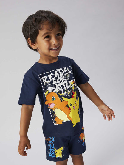T-shirt blu Name It a maniche corte unisex bambino