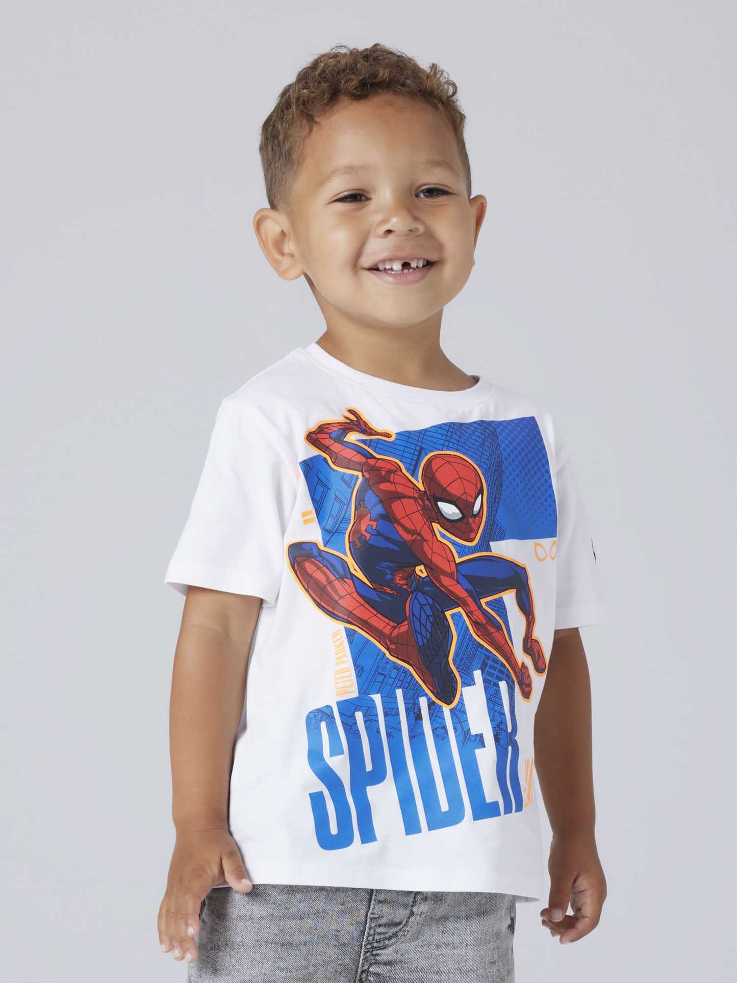 T-shirt unisex bambino bianca Name It Ajit Spider