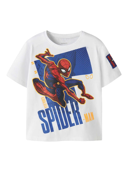 T-shirt unisex bambino bianca Name It Ajit Spider