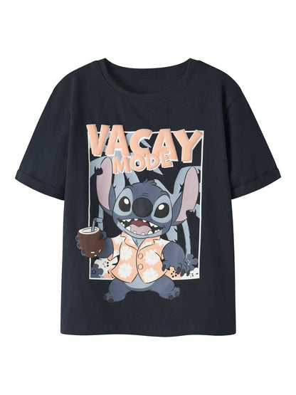 T-shirt blu Name It Anto Stitch per bambino unisex