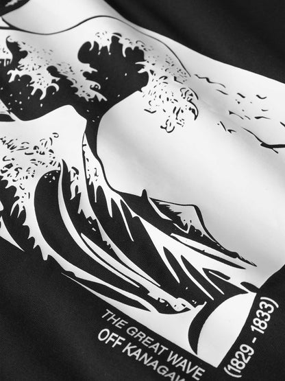 Name it mesh hokusai t-shirt da bambino/a nero