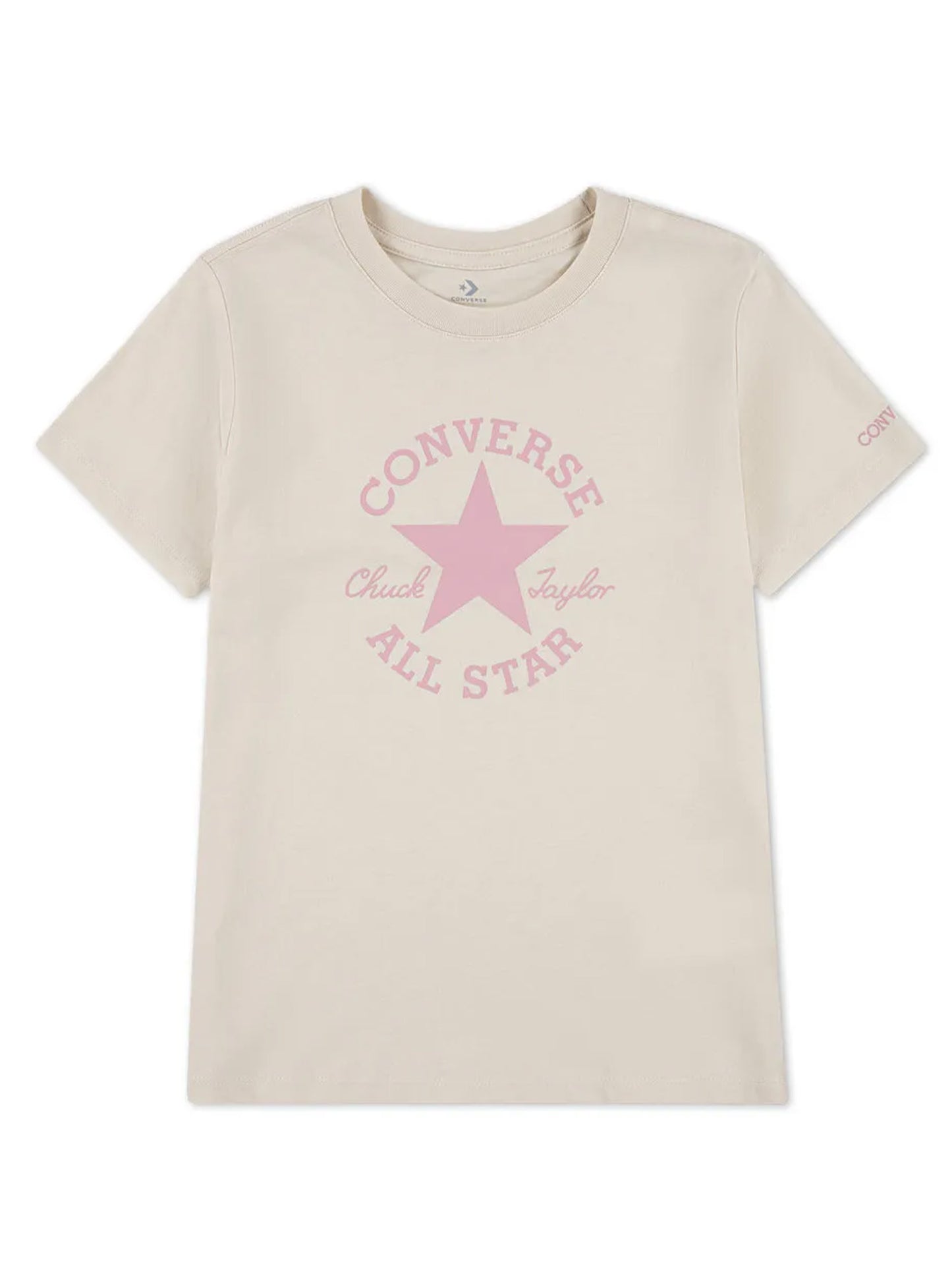T-SHIRT CONVERSE ALL STAR DA BAMBINA BEIGE ROSA