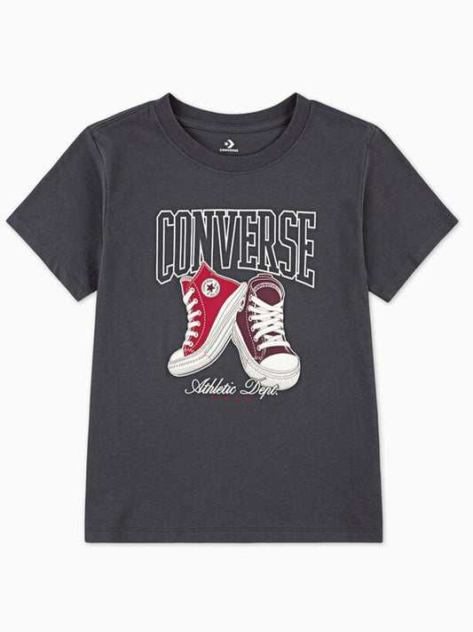T-SHIRT GIROCOLLO CONVERSE ALL STAR DA BAMBINA GRIGIO
