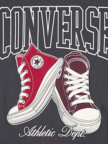 T-SHIRT GIROCOLLO CONVERSE ALL STAR DA BAMBINA GRIGIO