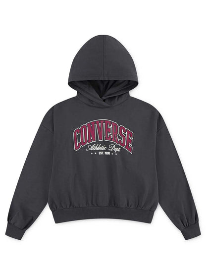 FELPA CON CAPPUCCIO CONVERSE ALL STAR DA BAMBINA GRIGIO