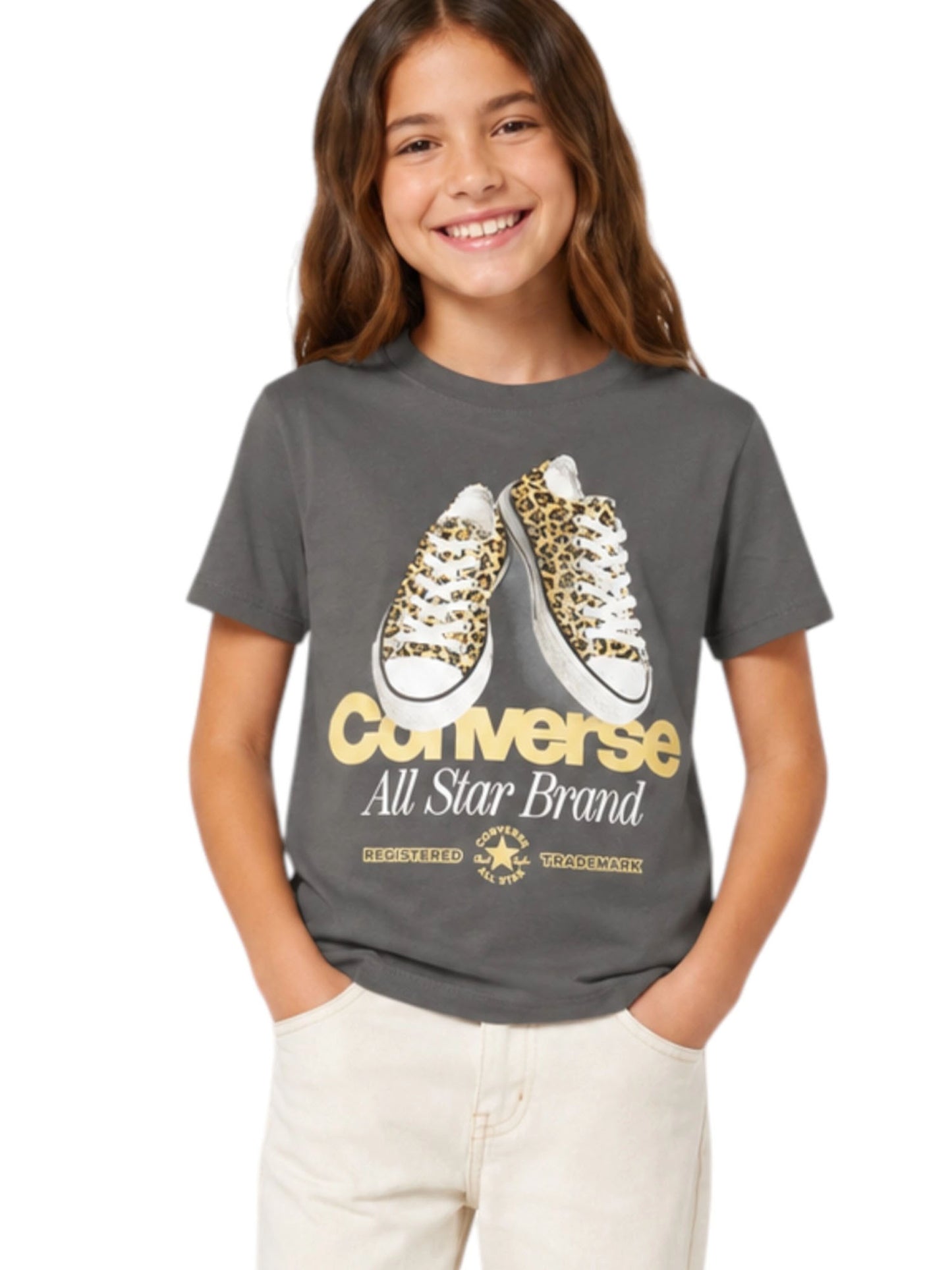 Converse G. T-shirt a maniche lunghe Unisex bambino grigia