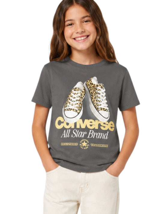 Converse G. T-shirt a maniche lunghe Unisex bambino grigia