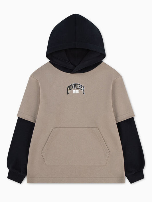 Converse Colorblock Chuck Taylor Hoodie, felpa Unisex bambino beige