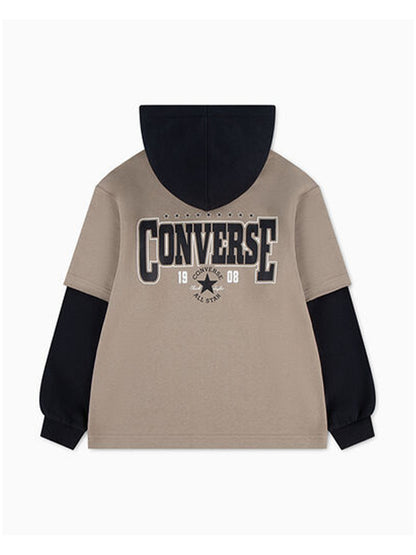 Converse Colorblock Chuck Taylor Hoodie, felpa Unisex bambino beige