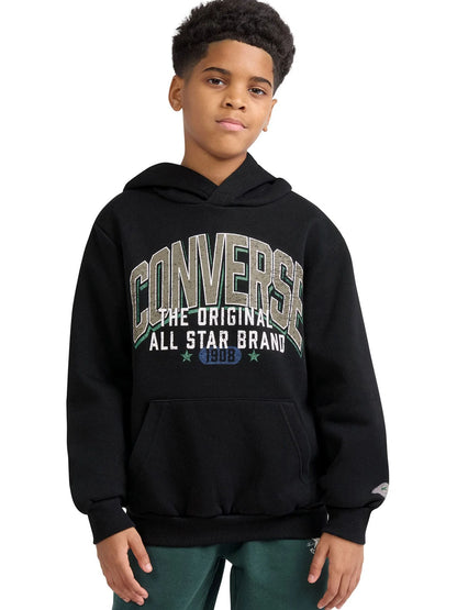 Converse Felpa Fl, felpa Unisex bambino nera