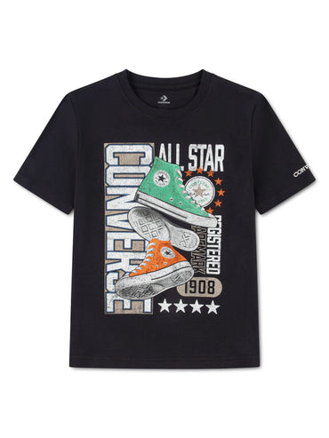 Converse T-shirt mm, t-shirt a maniche lunghe Unisex bambino nero