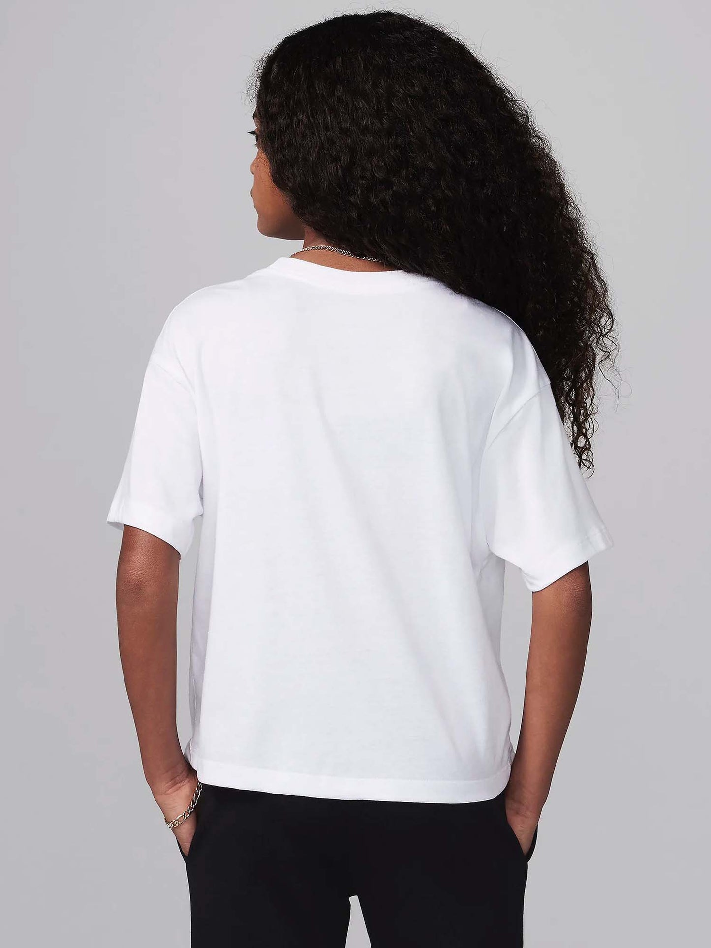 T-shirt Jordan bianca con logo ricamato unisex bambino