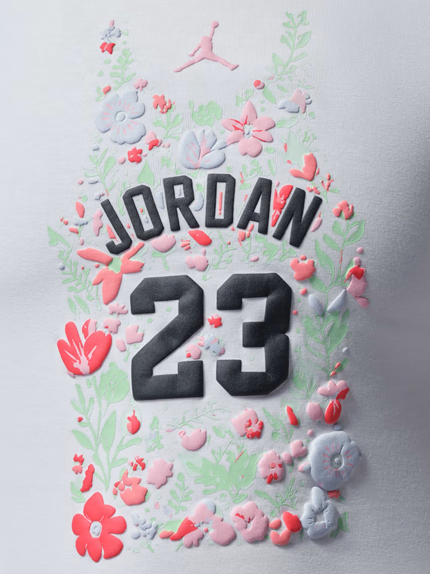 Jordan t-shirt unisex bambino bianca con grafica floreale in jersey