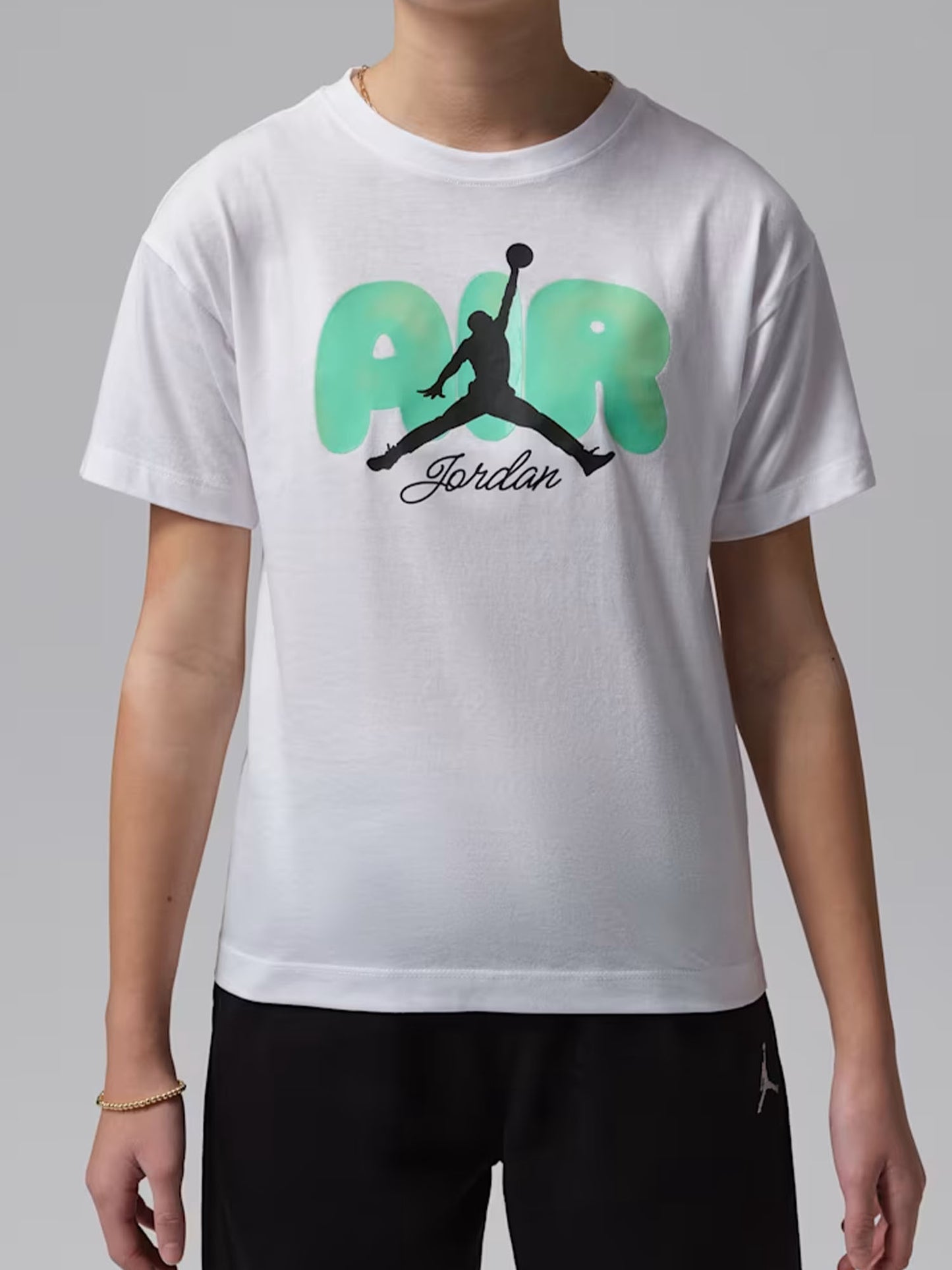 T-shirt Jordan unisex bambino bianca a maniche corte