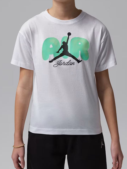 T-shirt Jordan unisex bambino bianca a maniche corte