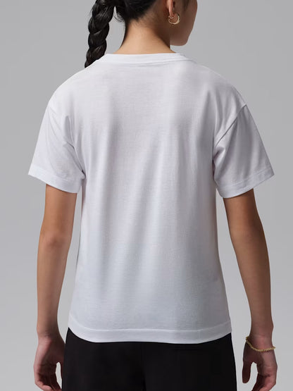 T-shirt Jordan unisex bambino bianca a maniche corte