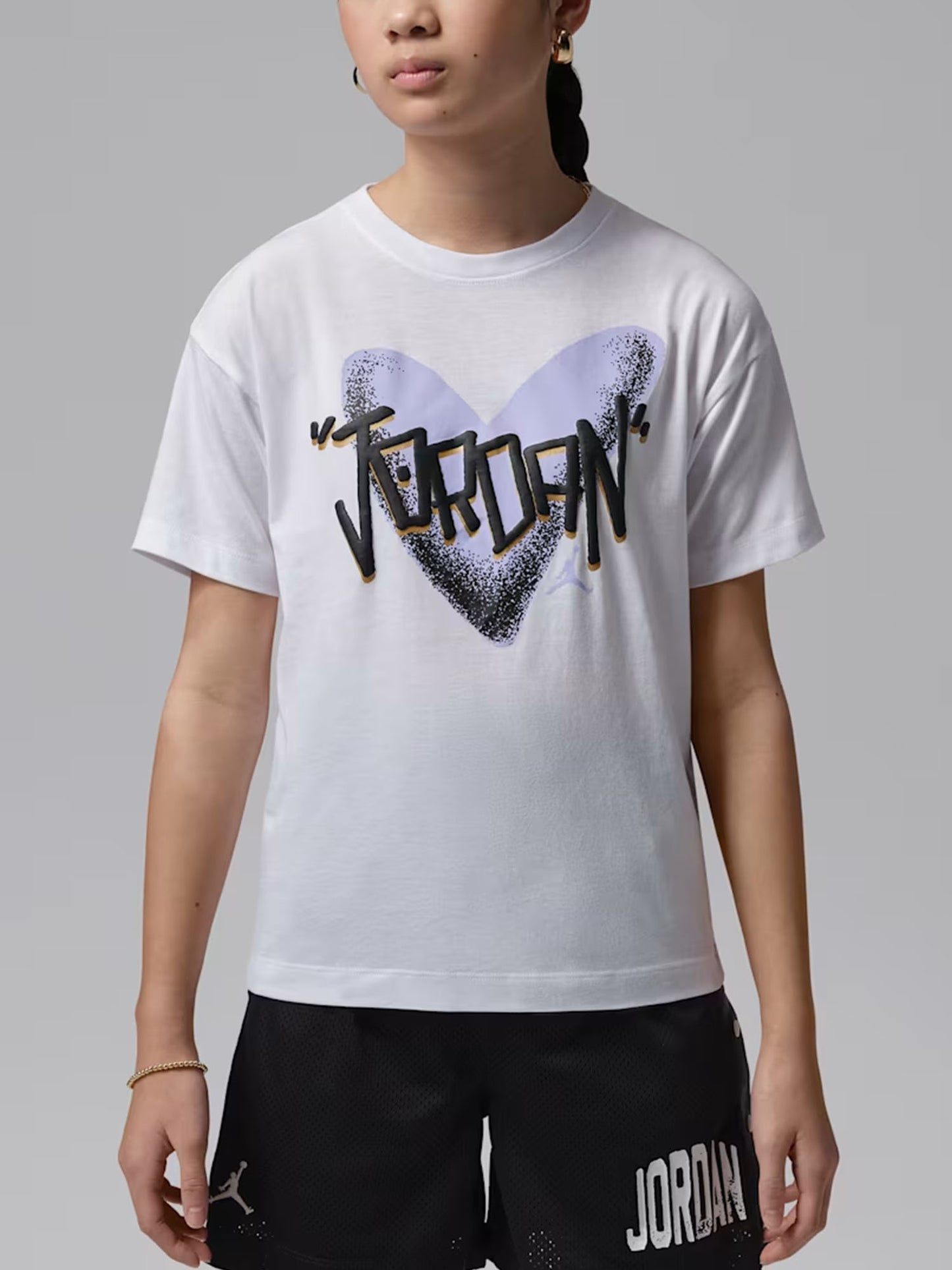 T-shirt Jordan Heart Sketch unisex bambino bianca da Nike