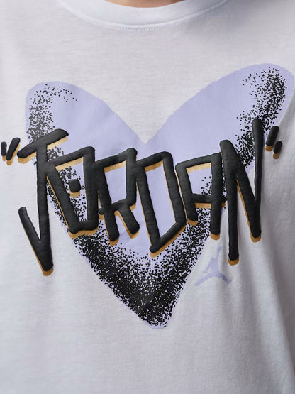 T-shirt Jordan Heart Sketch unisex bambino bianca da Nike