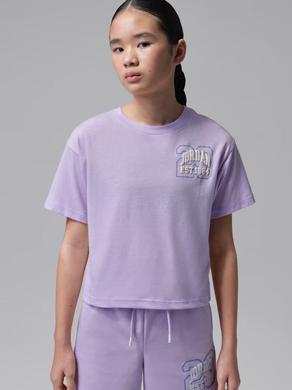 T-shirt Jordan unisex bambino lilla per la primavera estate