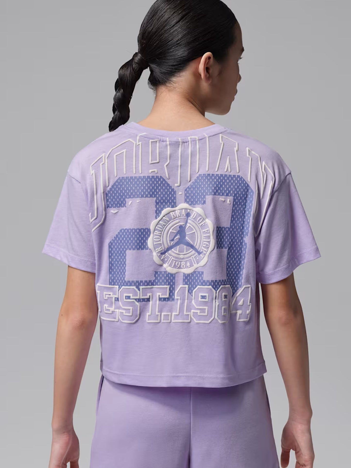 T-shirt Jordan unisex bambino lilla per la primavera estate