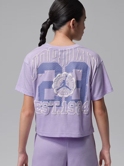 T-shirt Jordan unisex bambino lilla per la primavera estate