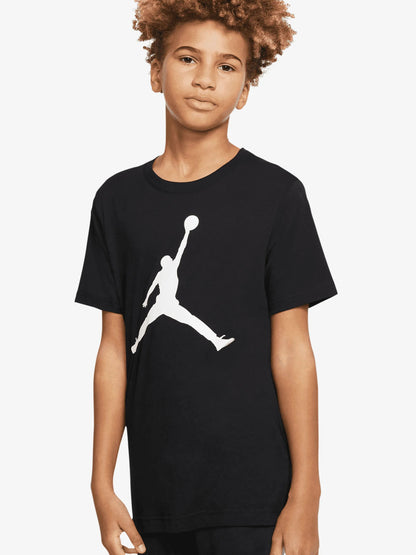 Nike Jordan, T-shirt nera a maniche corte per bambino e bambina