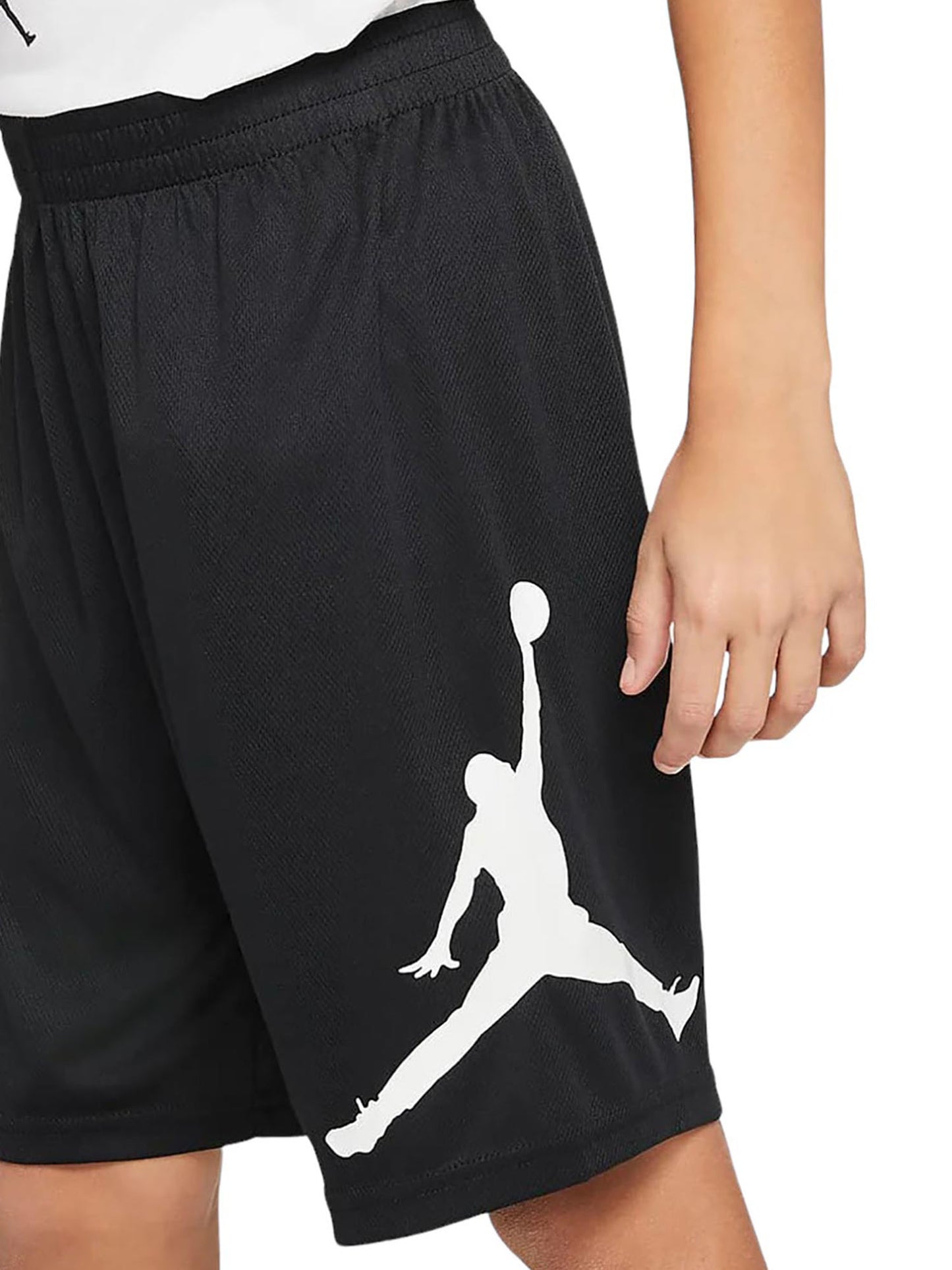 Short Jordan Jr da bambino nero in tessuto tecnico sportivo