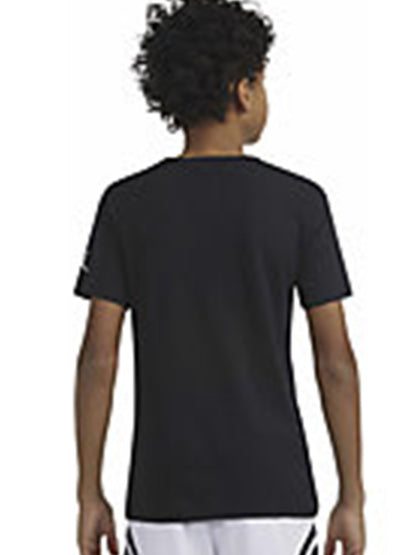 Jordan B., t-shirt sportiva maniche corte bambino nero con stile retrò