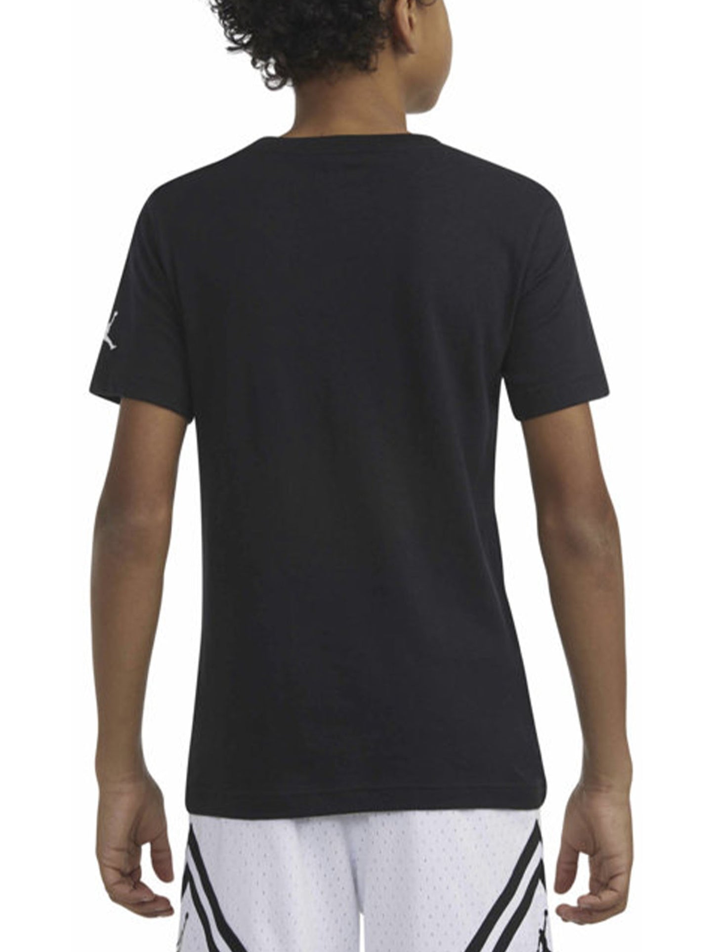 Jordan B., t-shirt sportiva maniche corte bambino nero con stile retrò