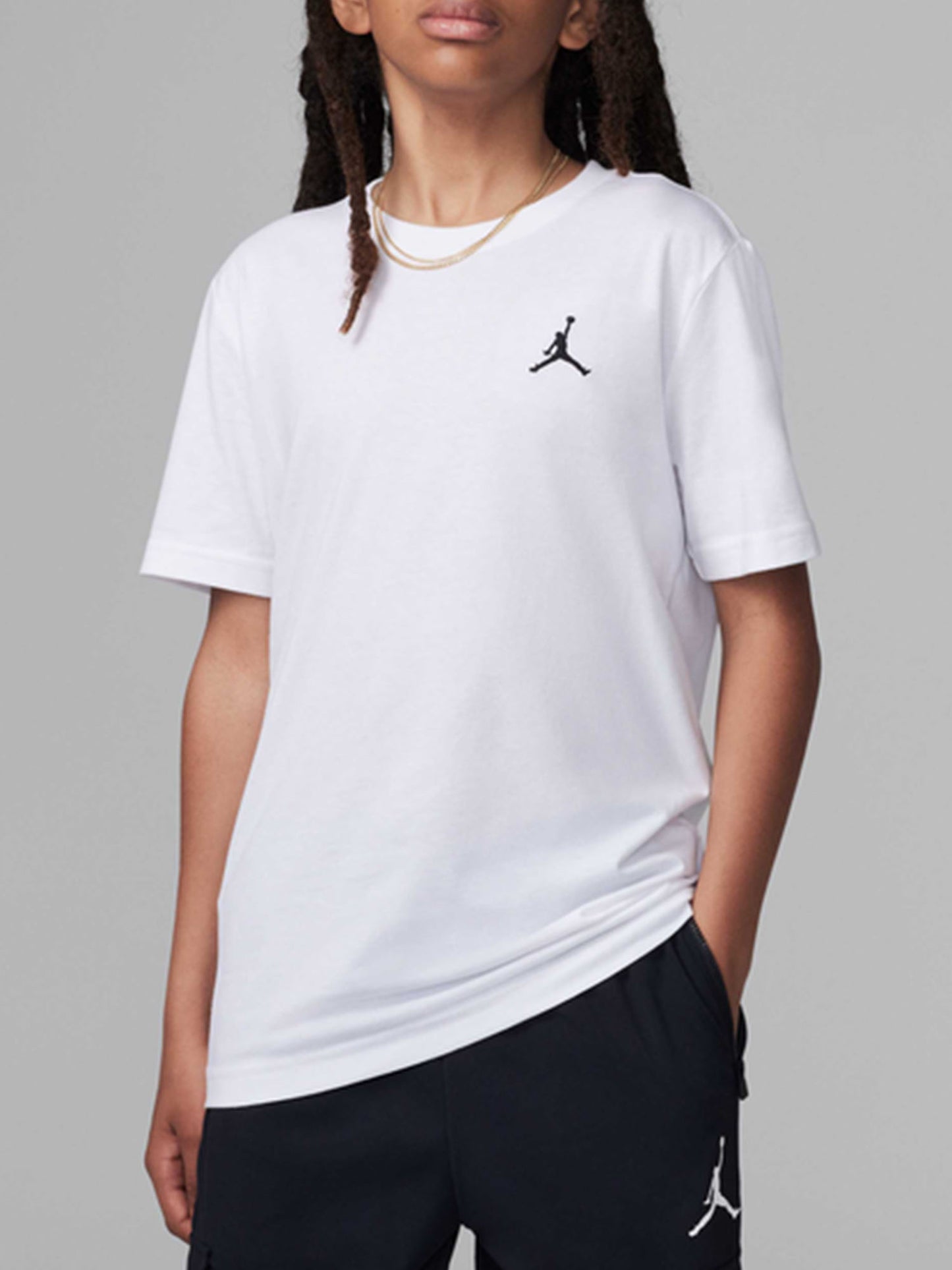 T-shirt Jordan Jumpman in cotone bianca per bambino unisex