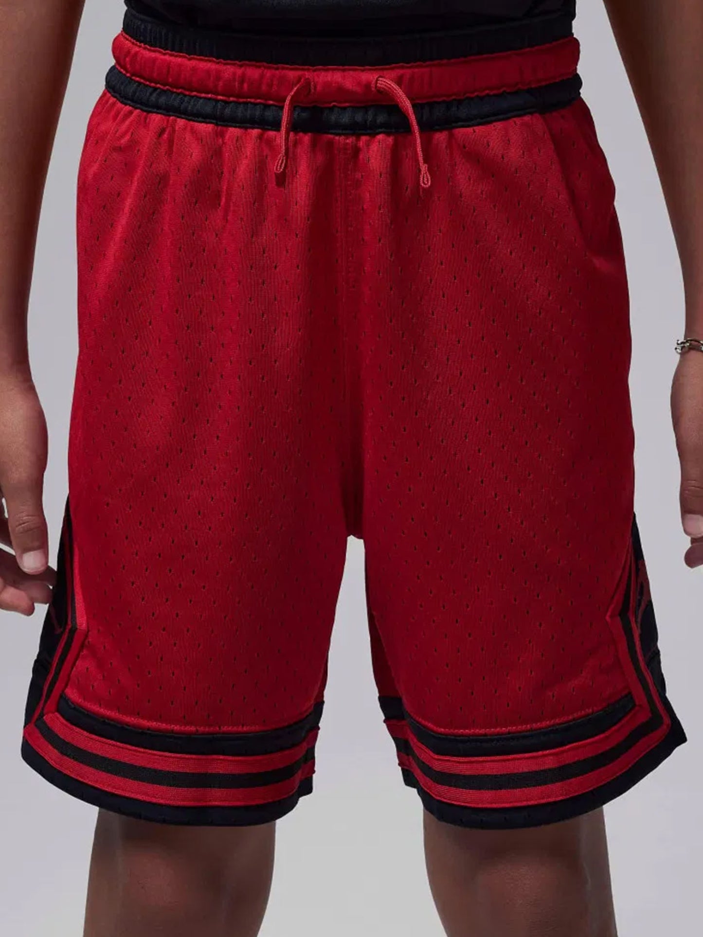 Jordan Dri-FIT Diamond, shorts unisex bambino rossi in mesh traspirante