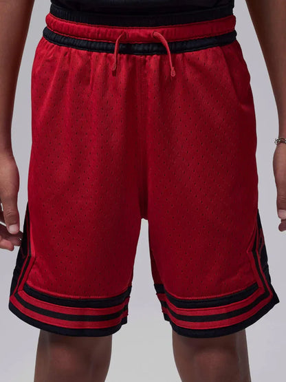 Jordan Dri-FIT Diamond, shorts unisex bambino rossi in mesh traspirante