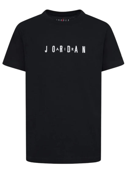 T-shirt Jordan da bambino nera con logo ricamato