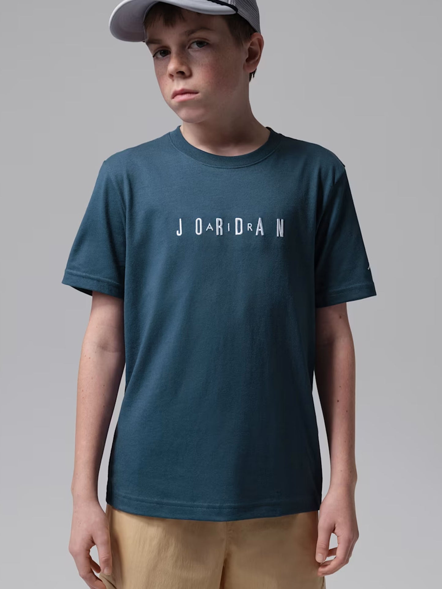 T-shirt Jordan unisex bambino con logo ricamato blu