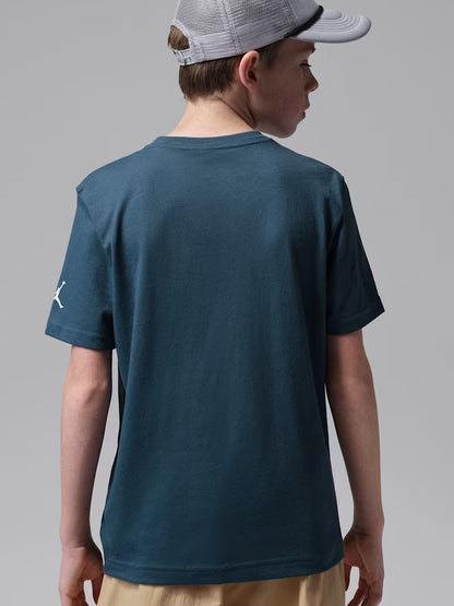 T-shirt Jordan unisex bambino con logo ricamato blu