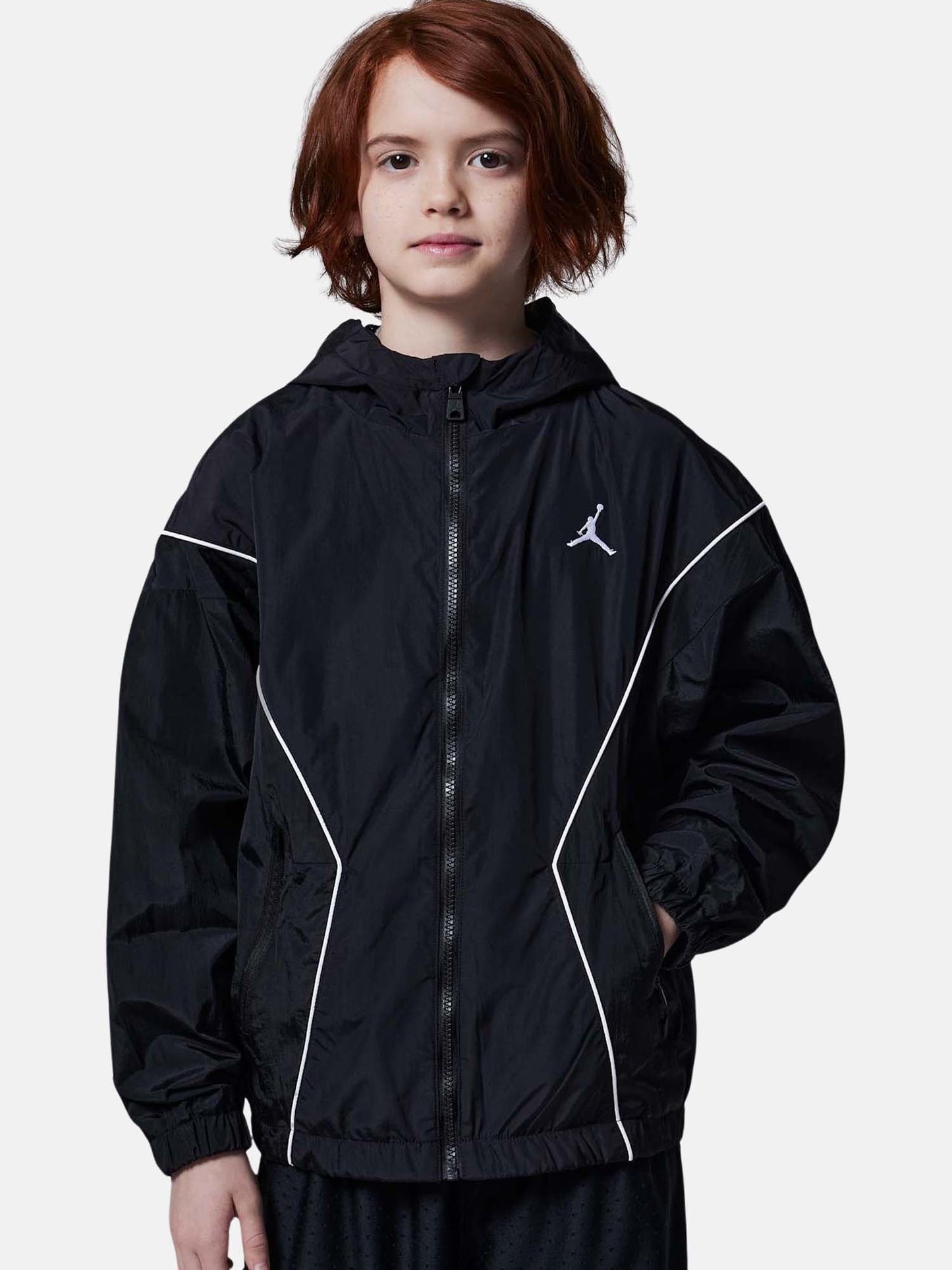 Giacca con cappuccio Jordan nera da bambino