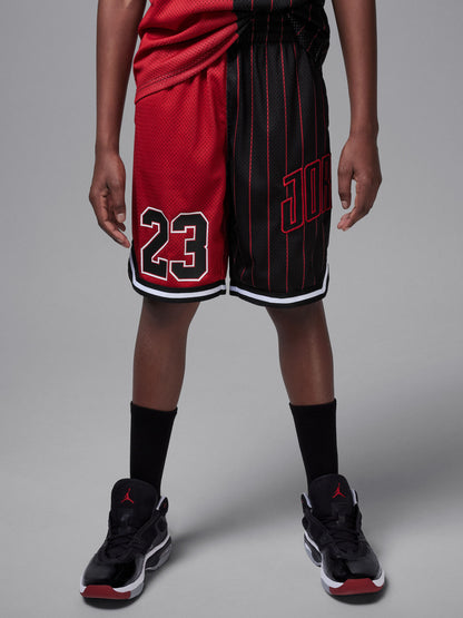 SHORT LOGATO JORDAN DA BAMBINO ROSSO NERO