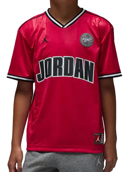 T-shirt Jordan unisex bambino in rosso per uso sportivo