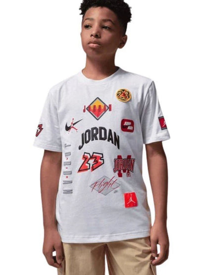 T-shirt Jordan Dynasty Patch unisex bambino bianca dal design iconico