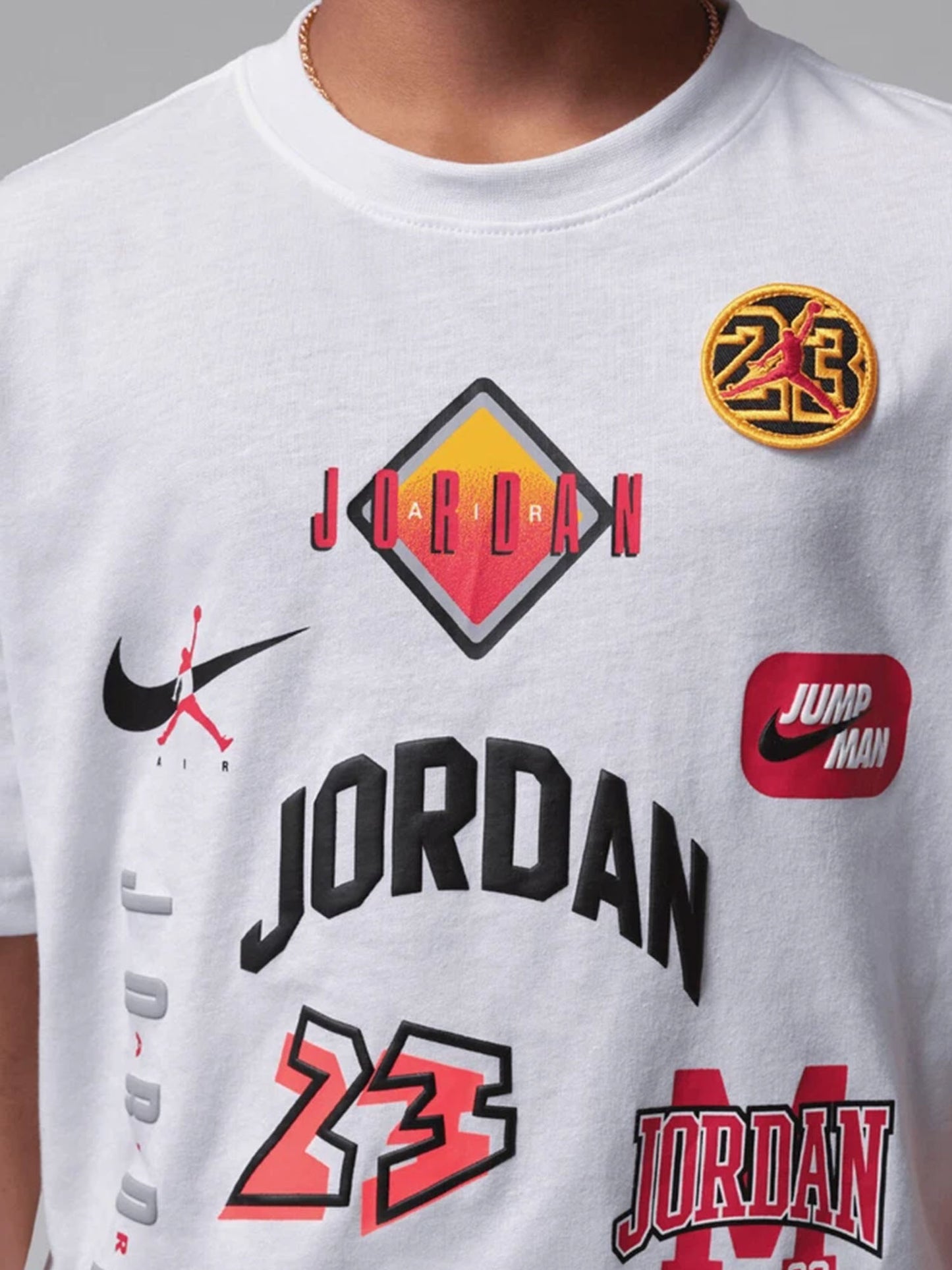 T-shirt Jordan Dynasty Patch unisex bambino bianca dal design iconico