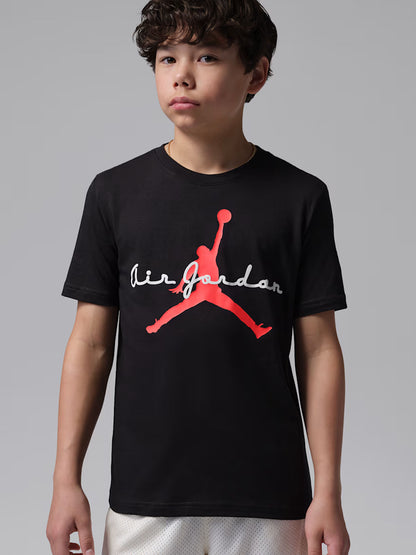 Nike Jordan B, t-shirt unisex bambino nera a manica corta estiva